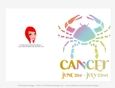 Quick Cut & Fold 5x7 Birthday Zodiac Greeting Card | Cancer Sign | design 3