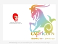 Quick Cut & Fold 5x7 Birthday Zodiac Greeting Card | Capricorn Sign | design 3