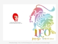 Quick Cut & Fold 5x7 Birthday Zodiac Greeting Card | Leo Sign | design 3