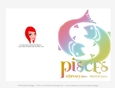Quick Cut & Fold 5x7 Birthday Zodiac Greeting Card | Pisces Sign | design 3