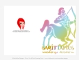 Quick Cut & Fold 5x7 Birthday Zodiac Greeting Card | Sagittarius Sign | design 3