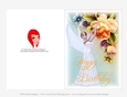 Quick Cut & Fold 5x7 Fantasy Birthday Greeting Card | Beautiful Red Hair Angel