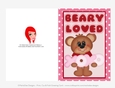 Beary Loved - Childrens Printable Valentines Day 5x7 Greeting Card - design 2