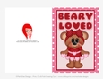 Beary Loved - Childrens Printable Valentines Day 5x7 Greeting Card - design 3