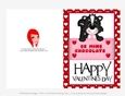Be Mine Chocolate - Childrens Printable Valentines Day 5x7 Greeting Card - Skunk design 1