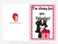 Im Strong for You Valentine - Childrens Printable Valentines Day 5x7 Greeting Card - Skunk Design