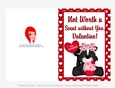 Not Worth a Scent - Childrens Printable Valentines Day 5x7 Greeting Card - Skunk Design 2