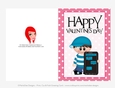 Cellphone Love - Childrens Printable Valentines Day 5x7 Greeting Card - Little Boy Design