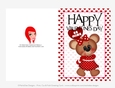 Be Mine - Childrens Printable Valentines Day 5x7 Greeting Card - Girl Bear Design