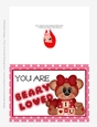 You Are Beary Loved - Childrens Printable Valentines Day 5x7 Greeting Card - Girl Bear Design