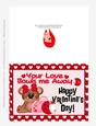 Your Love Bowls Me Away - Childrens Printable Valentines Day 5x7 Greeting Card - Girl Bear Design