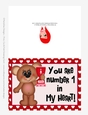 You Are Number 1 - Childrens Printable Valentines Day 5x7 Greeting Card - Boy Bear Design