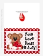Your Love Bowls Me Away - Childrens Printable Valentines Day 5x7 Greeting Card - Boy Bear Design 1