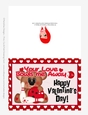 Your Love Bowls Me Away - Childrens Printable Valentines Day 5x7 Greeting Card - Boy Bear Design 2
