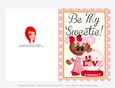 Be My Sweetie - Childrens Printable Valentines Day 5x7 Greeting Card - Gingerbread Design 2
