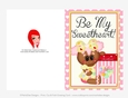 Be My Sweetheart - Childrens Printable Valentines Day 5x7 Greeting Card - Gingerbread Design 2
