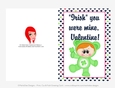 Irish You Were - Childrens Printable Valentines Day 5x7 Greeting Card - Care a Lot Kids Design