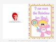 Over the Rainbow - Childrens Printable Valentines Day 5x7 Greeting Card - Care a Lot Kids Design