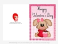 Cupcake - Childrens Printable Valentines Day 5x7 Greeting Card - Puppy Dog Design 1