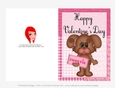 Sweetie - Childrens Printable Valentines Day 5x7 Greeting Card - Puppy Dog Design 1