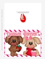 Together Forever - Childrens Printable Valentines Day 5x7 Greeting Card - Puppy Dogs Design 1