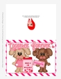 Together Forever - Childrens Printable Valentines Day 5x7 Greeting Card - Puppy Dogs Design 2
