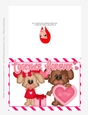 Together Forever - Childrens Printable Valentines Day 5x7 Greeting Card - Puppy Dogs Design 3