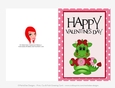 XOXO - Childrens Printable Valentines Day 5x7 Greeting Card - Dragons Design