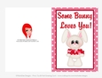 Some Bunny Love You - Childrens Printable Valentines Day 5x7 Greeting Card - Bunny Design 2