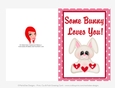 Some Bunny Love You - Childrens Printable Valentines Day 5x7 Greeting Card - Bunny Design 3