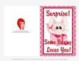 Some Bunny Love You - Childrens Printable Valentines Day 5x7 Greeting Card - Bunny Design 4