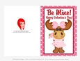 Be Mine - Childrens Printable Valentines Day 5x7 Greeting Card - Molly Moose Design 2