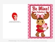 Be Mine - Childrens Printable Valentines Day 5x7 Greeting Card - Molly Moose Design 3