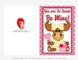 Be Mine - Childrens Printable Valentines Day 5x7 Greeting Card - Molly Moose Design 5