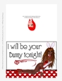 Sexy Dark Skin & Red Hair Bunny - Adult Valentines Day 5x7 Greeting Card