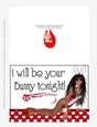 Sexy Light Skin & Brown Hair Bunny - Adult Valentines Day 5x7 Greeting Card 