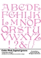Celtic Irish Style Pink Capital Letters 5x7 Alphabet Sheet