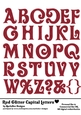 Red Glitter Capital Plastic Look Letters 5x7 Alphabet Sheet - OLVR