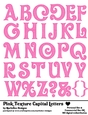 Pink Textured Capital Letters A4 Alphabet Sheet - OLVR