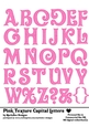 Pink Textured Capital Letters 5x7 Alphabet Sheet - OLVR