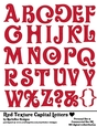 Red Textured Capital Letters A4 Alphabet Sheet - OLVR