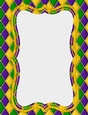 Harlequin Mardi Gras Pattern with White Tag - A4 Size Background