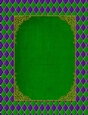 Harlequin Mardi Gras Pattern with Gold Framed Tag - A4 Size Background