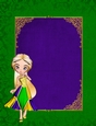 Elegant Green A4 Size Background with Gold Framed Tag & Poser Girl