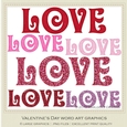 Love Large Word Art Graphics - pkg 1