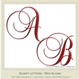 Elegant Script Red Gloss Capital Letter Graphics