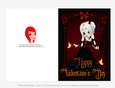 Little Cookie Girl Devil Quick Cut & Fold Valentines Day 5x7 Greeting Card - Blonde Hair