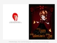 Little Cookie Girl Devil Quick Cut & Fold Valentines Day 5x7 Greeting Card - Red Hair