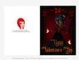 Little Cookie Girl Devil Quick Cut & Fold Valentines Day 5x7 Greeting Card - Black Hair 2