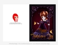 Little Cookie Girl Devil Quick Cut & Fold Valentines Day 5x7 Greeting Card - Red Hair 2